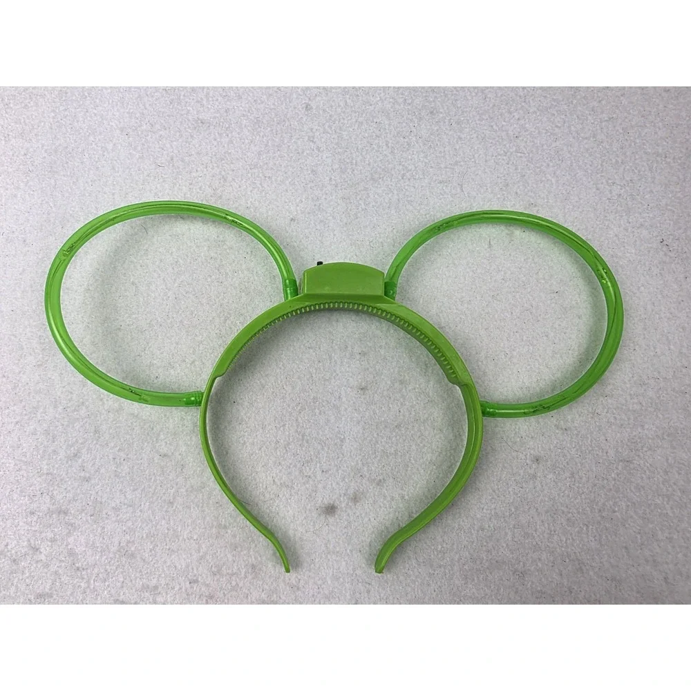 Disney Mickey Ears Green Light Up Multi-Strobe Function Headband *Tested/Working